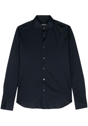 Canali cutaway-collar cotton shirt - Blue
