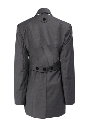 Materiel cut-out detailing wool-blend blazer - Grey
