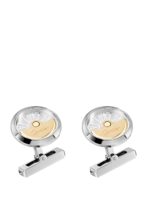 Cartier Yellow Gold And Sterling Silver Watchmaking Design Cufflinks