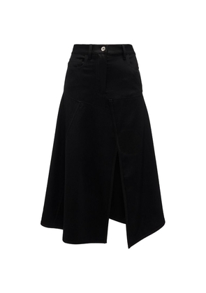 Jw Anderson Wool Asymmetric Midi Skirt