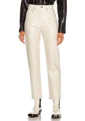 AGOLDE Recycled Leather 90's Pinch Waist Pant in Powder - Cream. Size 30 (also in ).