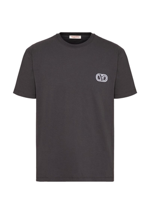 Valentino Cotton Embroidered-Logo T-Shirt