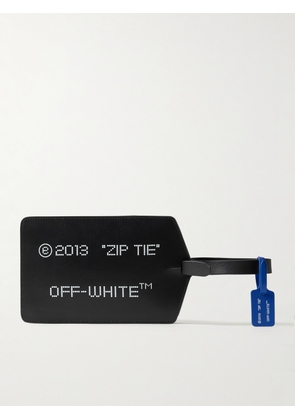 Off-White - Zip Tie Logo-Print Leather Pouch - Men - Black
