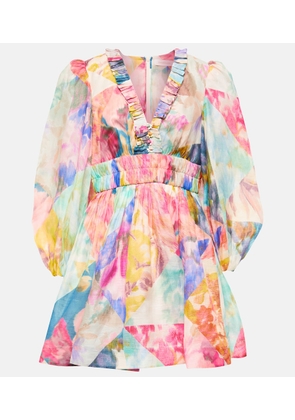 Zimmermann Floral linen and silk minidress