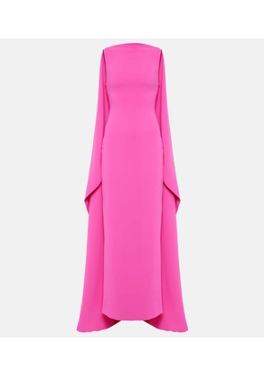 Solace London Kaila caped crêpe gown