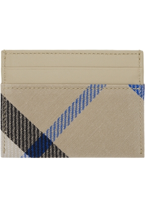 Burberry Taupe Check Card Holder