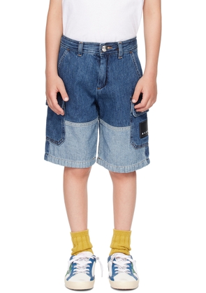 Marni Kids Blue Two-Tone Denim Shorts