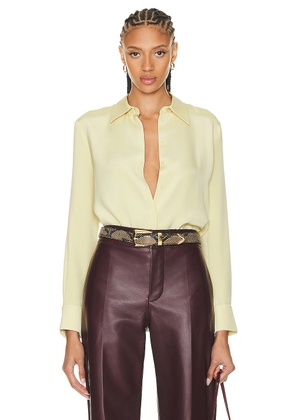 Brandon Maxwell The Spence Button Down Shirt in Buttercream - Yellow. Size 2 (also in ).