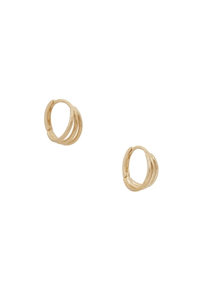 STONE AND STRAND Gold Trio Hoop Earrings in 10k Yellow Gold - Metallic Gold. Size all.