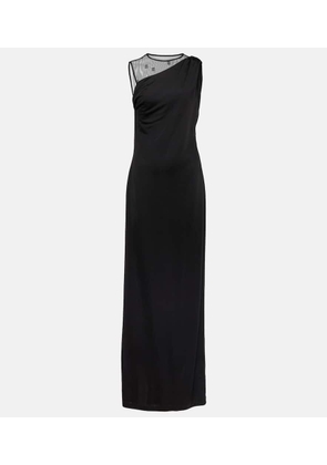 Givenchy Logo mesh jersey gown
