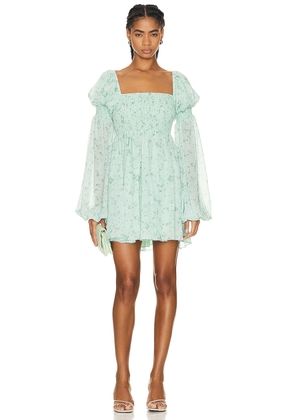 CAROLINE CONSTAS Kinsley Mini Dress in Mint Blossom - Mint. Size XS (also in ).