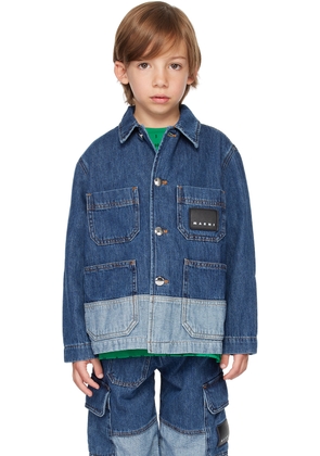 Marni Kids Blue Two-Tone Denim Jacket