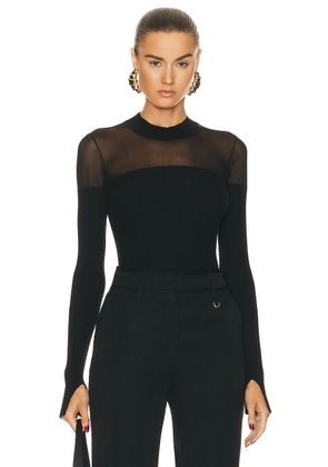 Wolford X Simkhai Contoured Rib Long Sleeve Top in Black - Black. Size M (also in ).