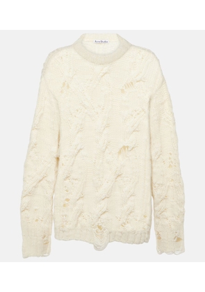 Acne Studios Kolda distressed cable-knit wool sweater