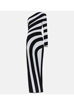 Balmain Asymmetric striped gown