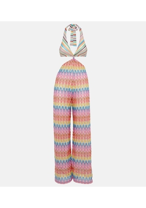 Missoni Zigzag cotton-blend lamé jumpsuit