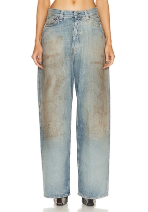 Acne Studios Dirty Look Wide Leg Pant in Mid Blue - Blue. Size 34 (also in 36, 38, 40, 42).