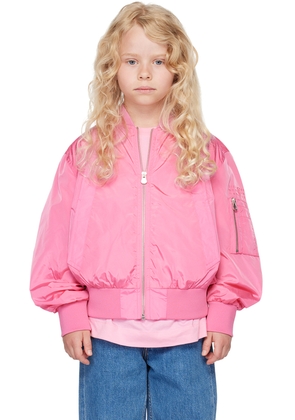 MM6 Maison Margiela Kids Pink Zip Bomber Jacket