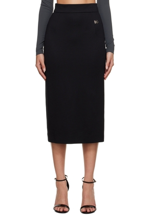 Dolce & Gabbana Black Milano Midi Skirt