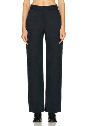 Stella McCartney Tailored Straight Cargo Trouser in Ink - Black. Size 34 (also in 40, 42).