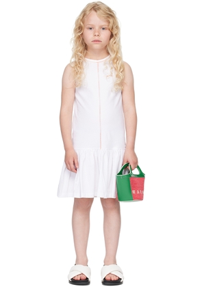 Marni Kids White Contrast Stitching Dress