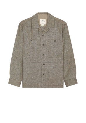 Snow Peak Recycled Wool Field Shirt in Brown - Brown. Size L (also in M, XL/1X).