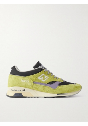New Balance - MiUK 1500 Leather and Mesh-Trimmed Brushed-Suede Sneakers - Men - Green - UK 6.5