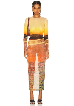 Louisa Ballou High Tide Dress in Painted Sunset - Yellow,Orange. Size XS (also in ).