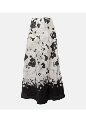 Zimmermann Pop floral linen maxi skirt