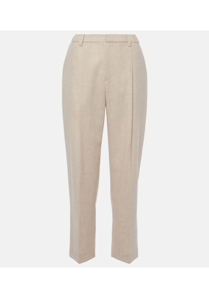 Brunello Cucinelli Pleated cotton straight pants