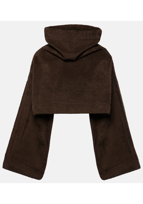 Alaïa Cropped cotton terry hoodie