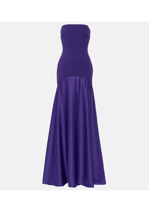 Solace London Alessandra off-shoulder satin gown