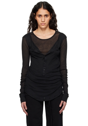 Ann Demeulemeester Black Vero Long Sleeve T-Shirt