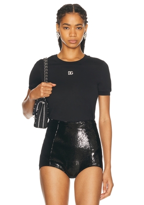 Dolce & Gabbana DG T-Shirt in Nero - Black. Size 36 (also in 38, 40, 42).