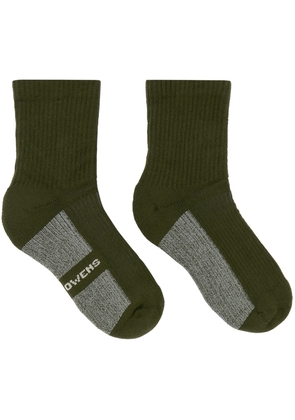 Rick Owens Kids Green Jacquard Socks