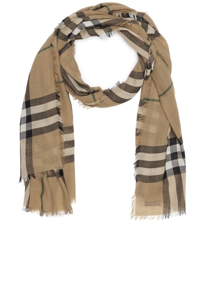 Burberry Wool Scarf in Linden - Beige. Size all.