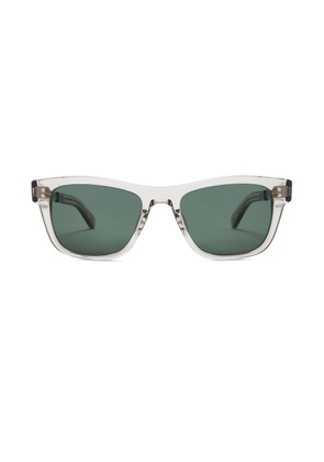 Garrett Leight Damone Sunglasses in Morning Dew-Matte Platinum/Pure G15 - Grey. Size all.