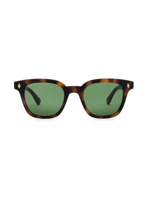 Garrett Leight Broadway Sun Sunglasses in Brown & Pure Green - Brown. Size all.
