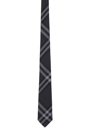 Burberry Check Tie in Charcoal Ip Chk - Black. Size all.