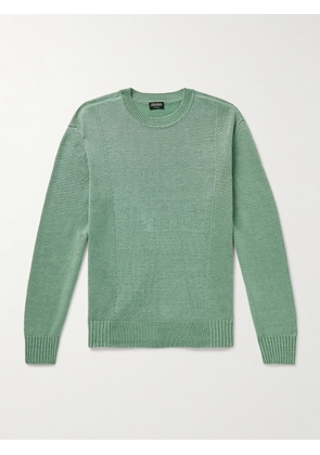 Zegna - Linen and Silk-Blend Sweater - Men - Green - IT 48