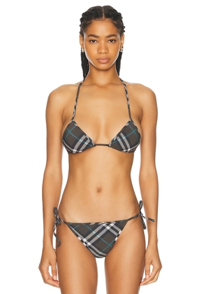 Burberry Bikini Top in Snug IP Check - Grey. Size L (also in M, S, XL, XS).