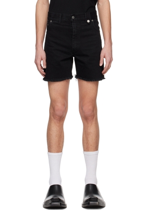 EGONlab Black Stonewashed Denim Shorts