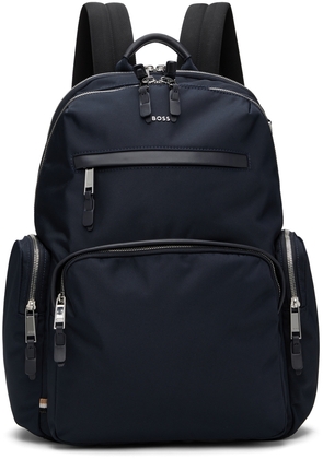 BOSS Navy Structured-Material Backpack