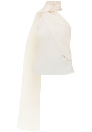 Magda Butrym silk wrap neck top - 38 White