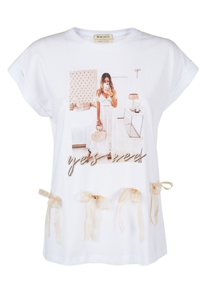 Yes zee White Cotton Tops & T-Shirt - S
