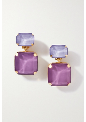 Roxanne Assoulin - Maxi Gum Drop Gold-tone Crystal Clip Earrings - Purple - One size