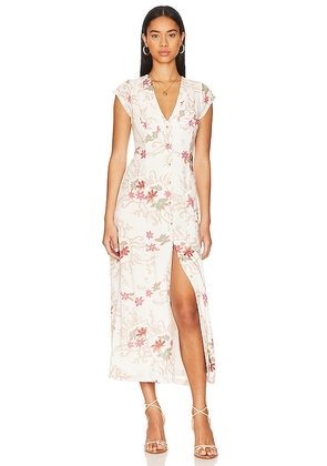 Free People Rosemary Printed Midi in Ivory. Size XS.