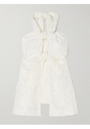 Cult Gaia - Knotted Cutout Fil-coupé Organza Halterneck Top - Off-white - xx small,x small,small,medium,large,x large