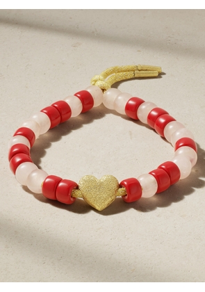 Carolina Bucci - Forte Beads Love 18-karat Gold, Lurex, Quartz And Coral Bracelet - One size