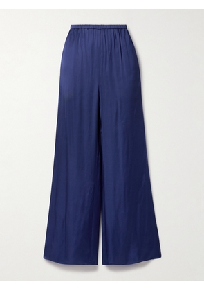 Diane von Furstenberg - Gianna Satin Wide-leg Pants - Blue - x small,small,medium,large,x large